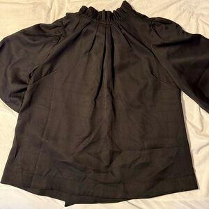 Umgee Black Ruffled Blouse
